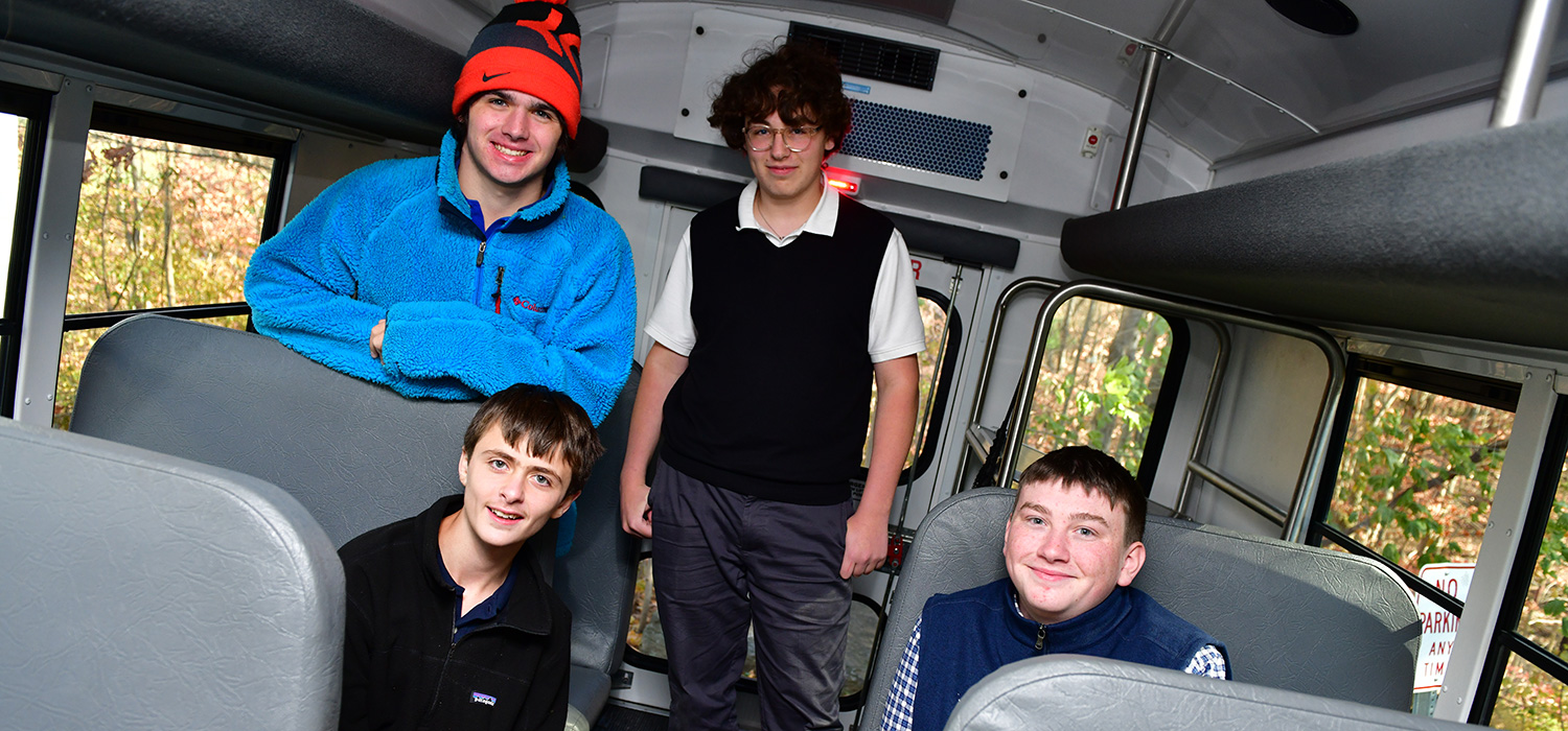 students on bus